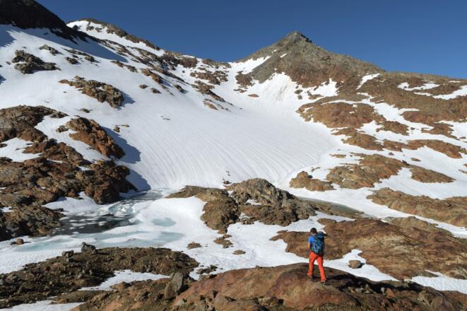 Anstieg vom Simmingjöchl zum Aperen Feuerstein