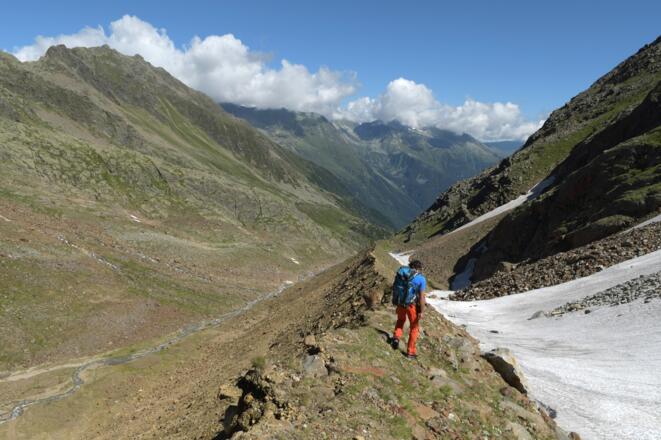 Über die Moräne zur Nürnberger Hütte