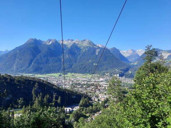 Auffahrt mit der Muttersbergbahn