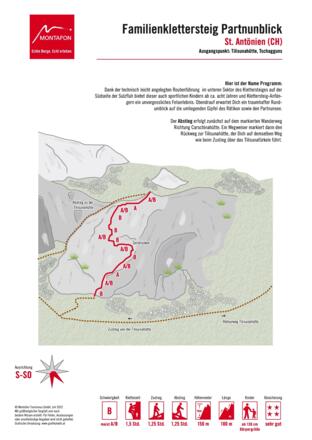 Topo Familienklettersteig Partnunblick