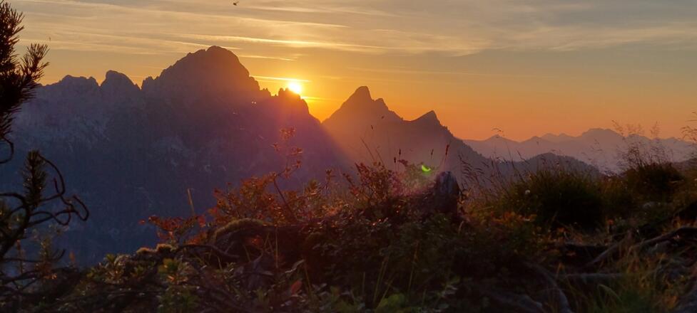 Morgenstimmung am Weg zur Krinnenspitze direkt von unserem Haus weglaufen