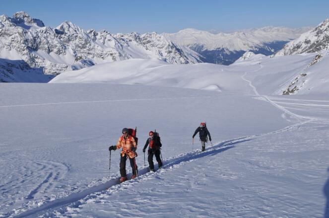 Aufstieg am Silvrettagletscher