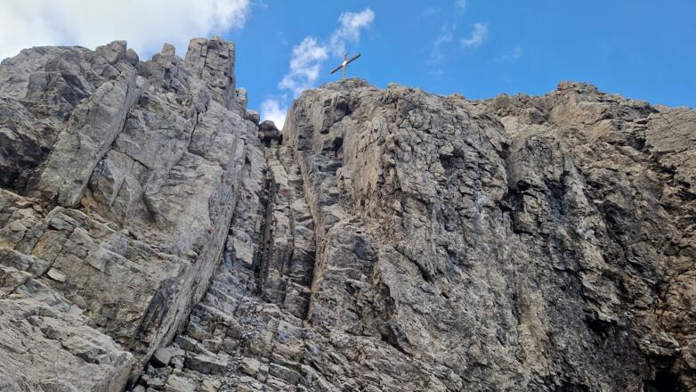 Der Kamin vor dem Gipfel