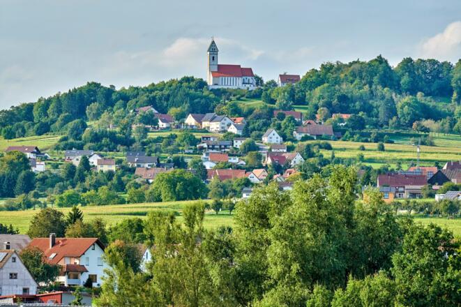 Blick auf die Bussenkirche bei Uttenweiler