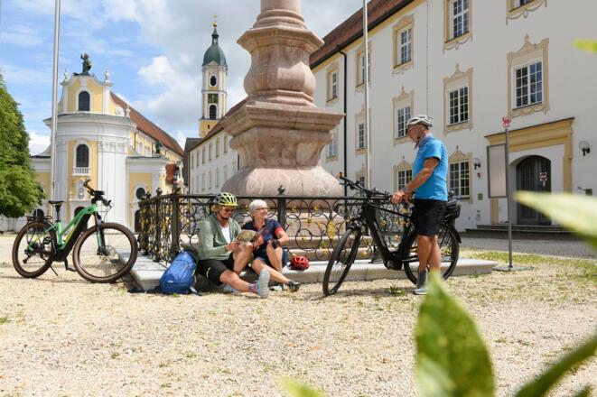 Radlerpause am Kloster Ochsenhausen