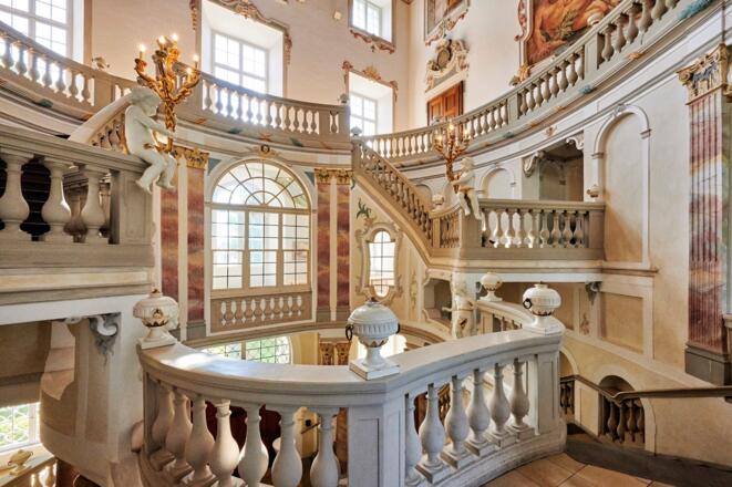Barocktreppenhaus im Schloss Bad Wurzach
