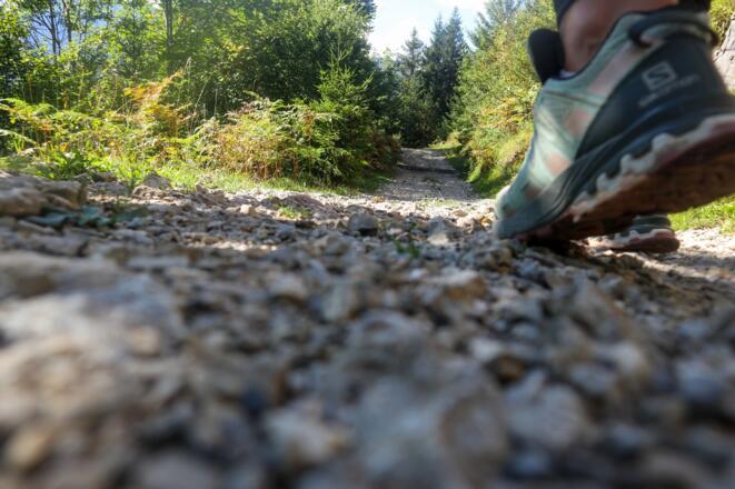 Nach der Eckenhütte, steiniger Abstieg