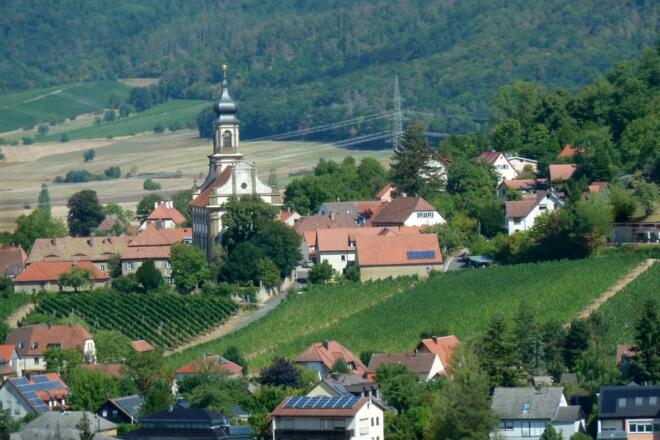Blick nach Castell von der Kugelspiel-Weinlage
