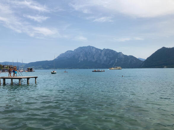 Naturbadeplatz Unterach Aussicht