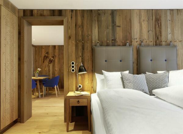 Deluxe Zimmer, Schlafzimmer, Löwen Hotel Montafon