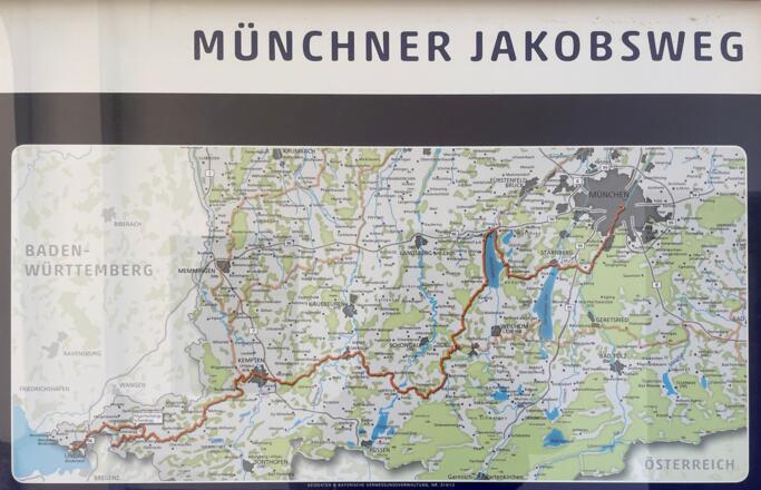 Infotafel Münchner Jakobsweg (Ausschnitt)