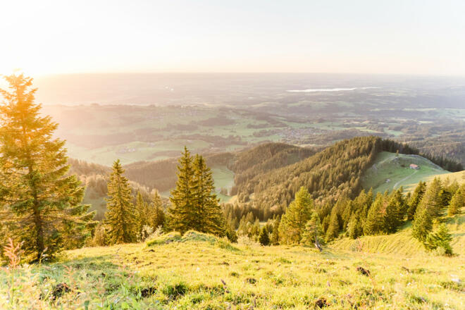 Aufstieg Hochries - Blick auf die Ebersberg Alm