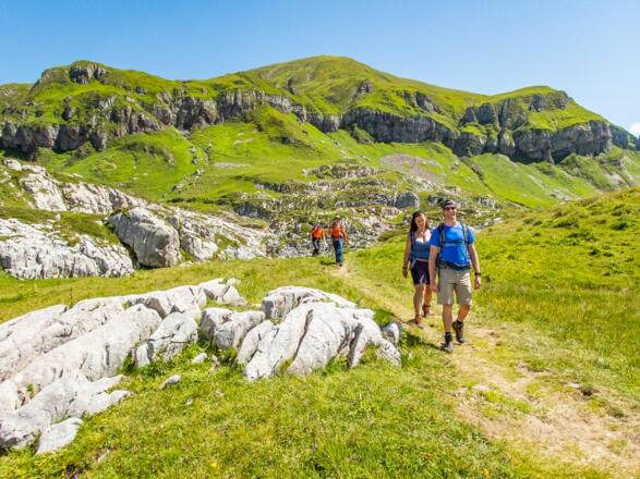 Im Hintergrund sehen wir den Gehrengrat, ab dessen Hälfte wir abgestiegen sind.