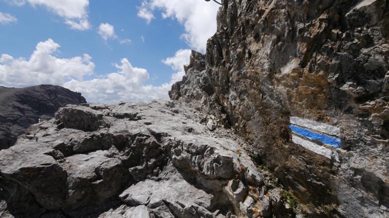 Steig auf der Westseite des Bockkarkopfes