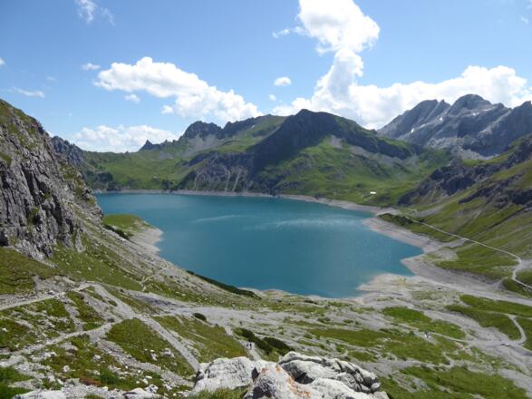 Lünersee vom Aufstieg zur Totalphütte