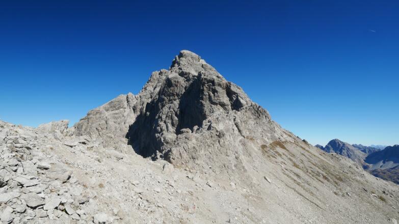 Kurz oberhalb der Bockkarscharte mit Blick auf die Hochfrottspitze