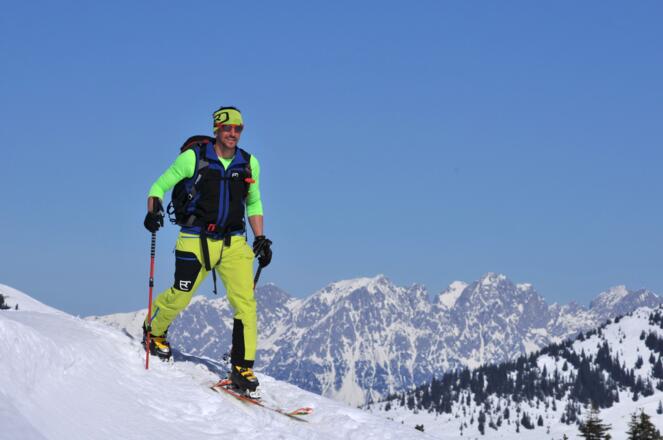 Anstieg Gerstinger Joch, Blick auf Wilden Kaiser