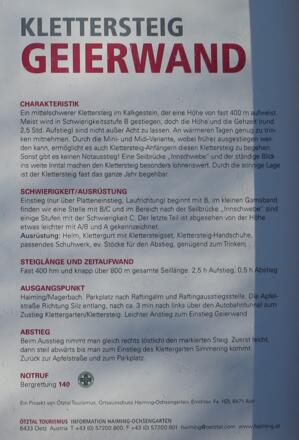 Beschreibung (eher schlecht als recht!) am Parkplatz.