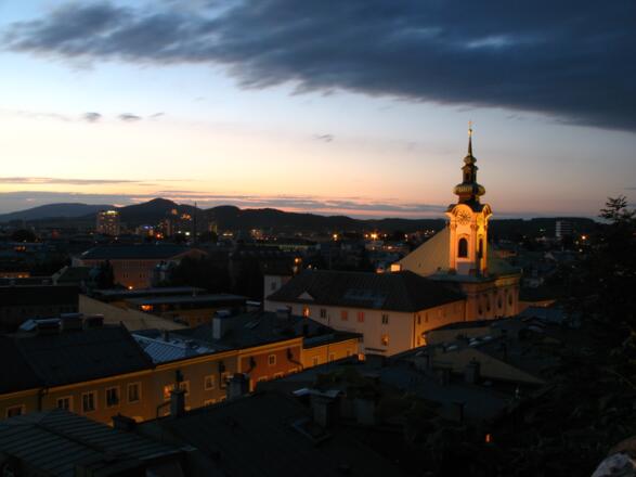 Blick vom Kapuzinerberg über die Stadt Salzburg