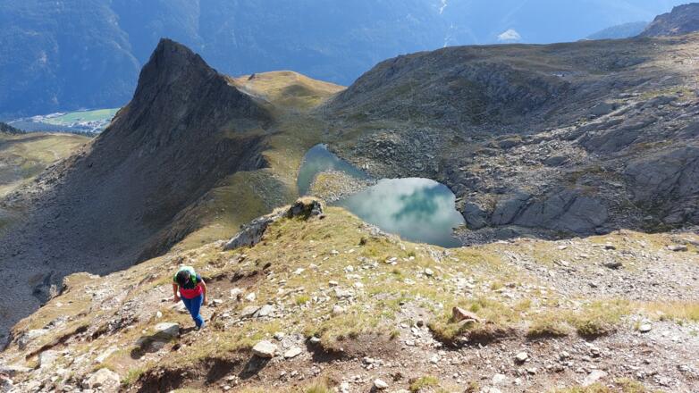Steiler Anstieg vom Plattachsee Richtung Übergang ins Fernerkar.