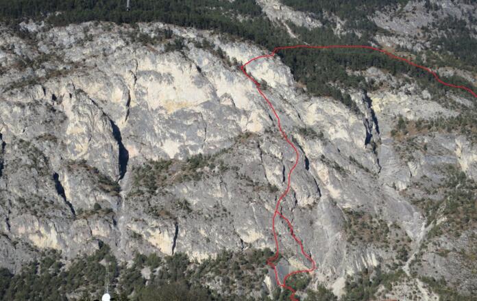 Ungefährer Routenverlauf des Geierwand-Klettersteigs.