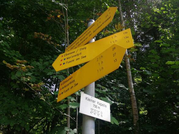 Wegweiser bei der Kleiner Kapelle