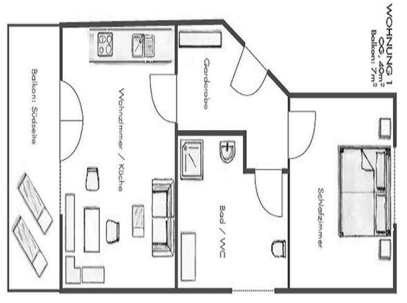 Grundriss Wo 1