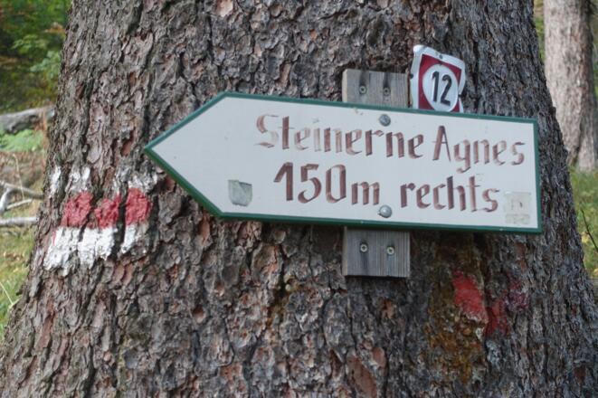 Kaum zu verfehlen: Das letzte Steilstück zur Agnes ist gut ausgeschildert.