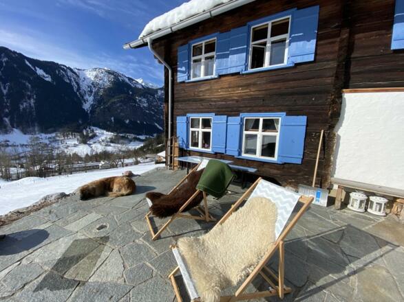 Sonnenterrasse im Winter