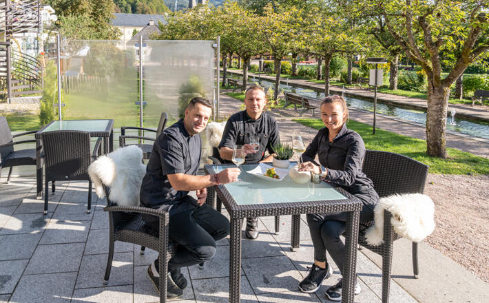 Die Terrasse von Sophie's Cafe & Restaurant zum Kurgarten