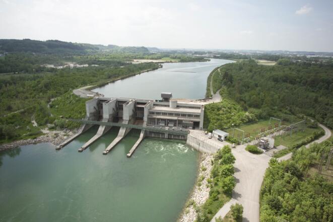 Wasserkraftwerk Marchtrenk aus der Luft