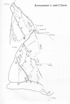 Topo Kreuzmauer 1. und 2. Turm - Trattenbach