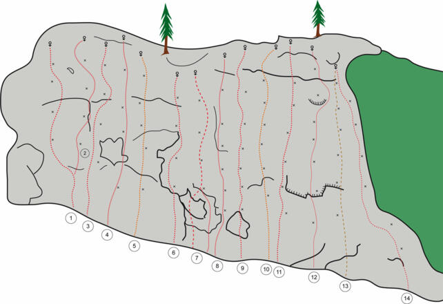 Topo Riesenbergerwand - Untere Wand