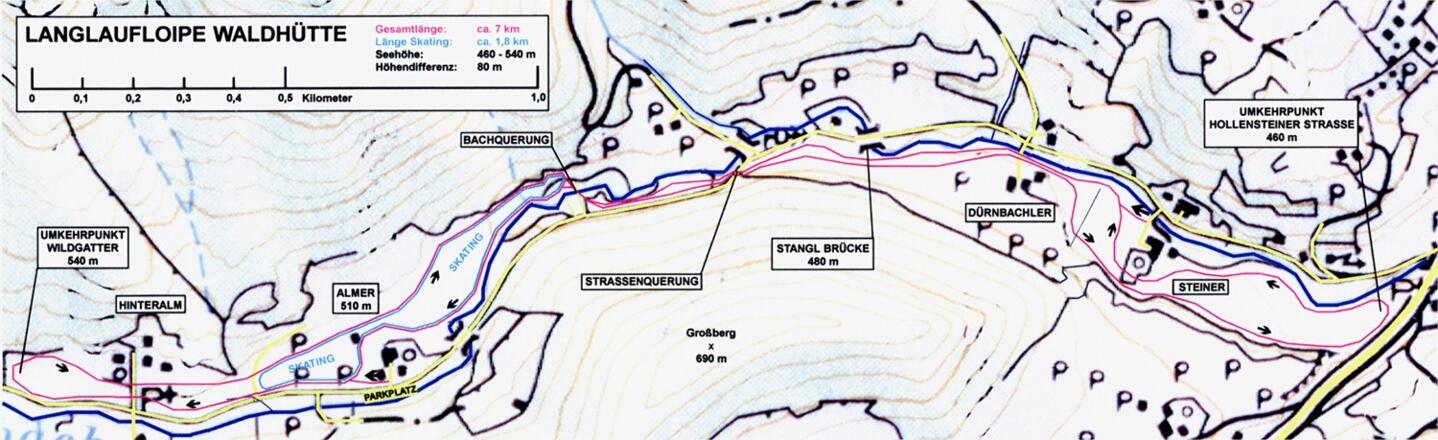 Lageplan - Langlaufarena Waldhütte - Weyer