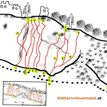 Topo Burgfels - Sektor Obere Wand