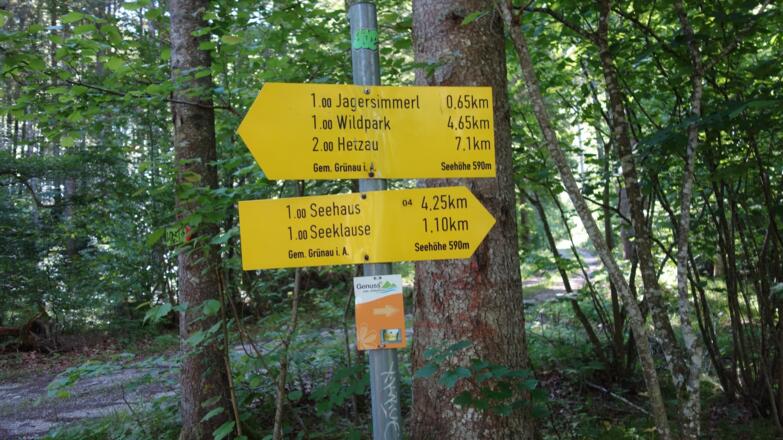 Wir erreichen den Rundweg 404 Jagersimmerl- Seehaus