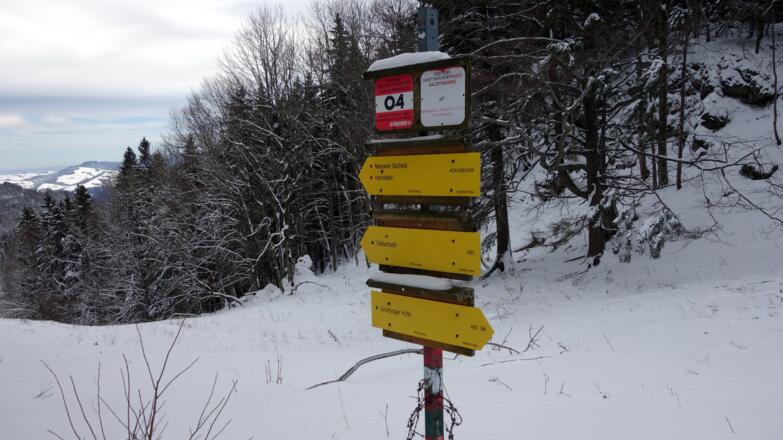 Wegtafel im Sulzboden 1100m