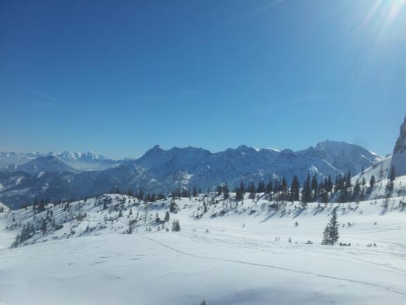 Auf der Ebene vor dem steileren Endstück. Blick Richtung Totes Gebirge