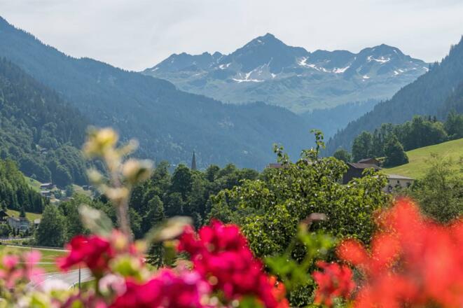Aussicht vom Balkon in die Montafonerberge