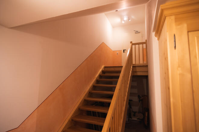 Treppe zu den Ferienwohnungen