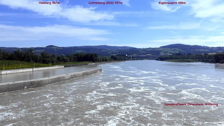 Donaukraftwerk ~275m, Blick Donauabwärts