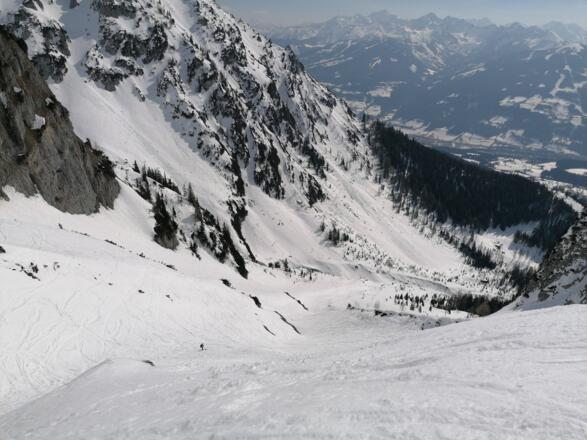 Abfahrt durch das Gruberkar in die Ramsau