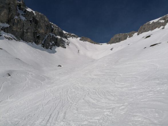 Abfahrt durch das Gruberkar in die Ramsau
