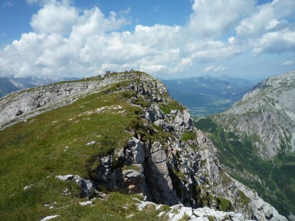 Rückblick zum Schneibstein-Gipfel.