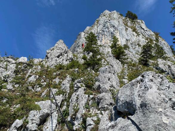 Aufschwung am Ausstiegsgrat