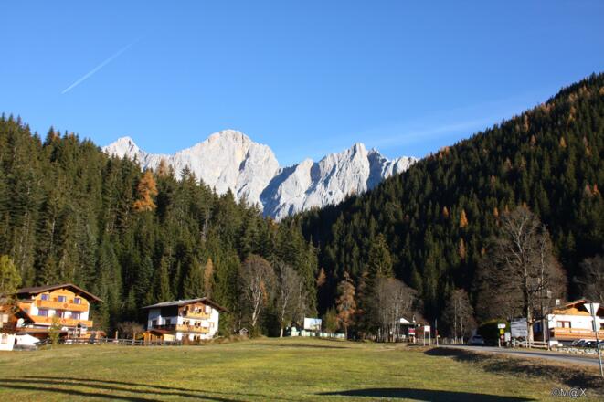 Blick auf den Dachstein beim Start