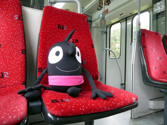 Müde, aber glücklich fährt Edgar mit der Lokalbahn nach Hause.