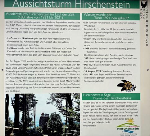 Info-Tafel beim Aussichtsturm