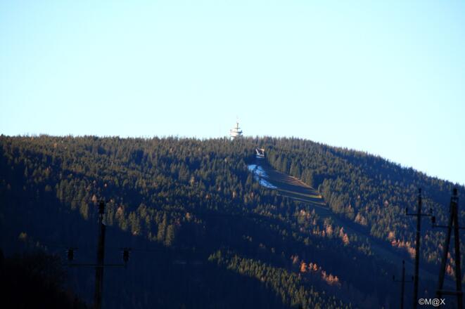 Blick zum Ziel, Postturm nahe vom Rossbrandgipfel