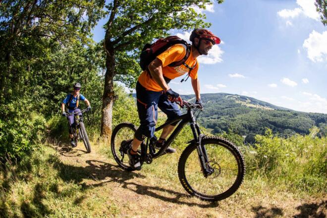 Mountainbiker in der Rhön